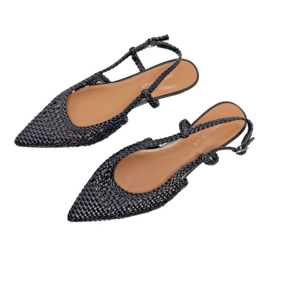 Marc Fisher Woven Slingback Kelysa Ballet Flat Black Pointed Toe Womens Size 8.5 - Picture 5 of 14